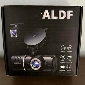 Aldf Dash Cam 3 Channel Dash Cam, 4K+1080P Cam Front Rear & Inside 32gb Card HDR
